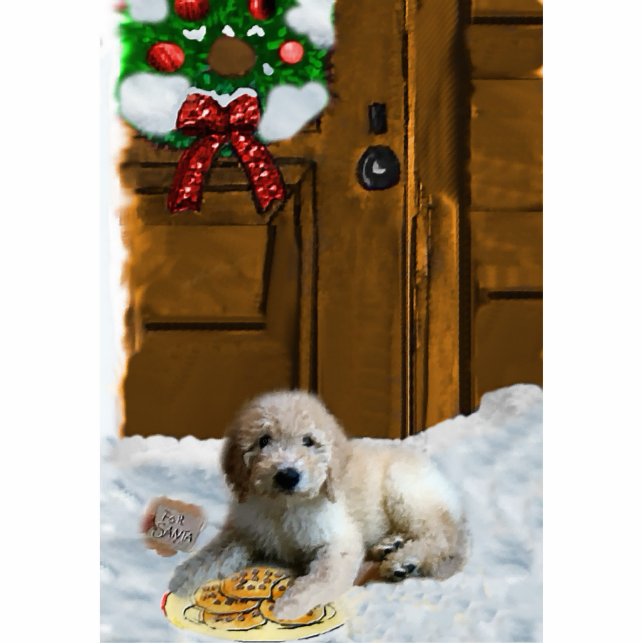 Goldendoodle Christmas Ornament Photo Sculpture Decoration (Front)