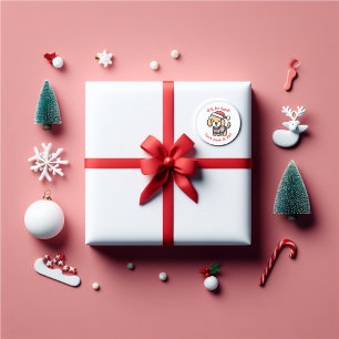 Goldendoodle Christmas personalised fun  Classic Round Sticker