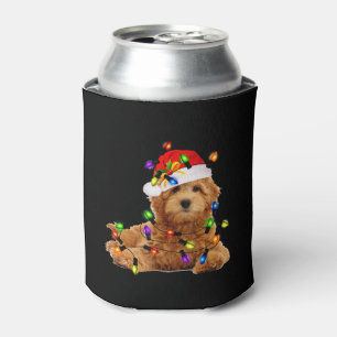 Goldendoodle Christmas Santa Can Cooler