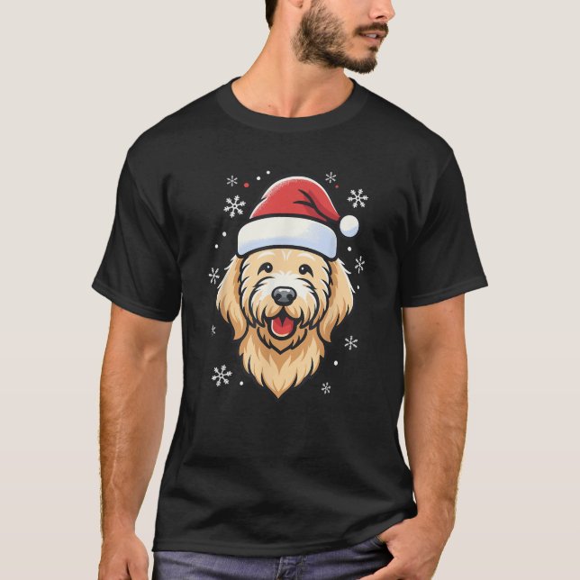 Goldendoodle Christmas Santa Hat Xmas Pajama Golde T-Shirt (Front)