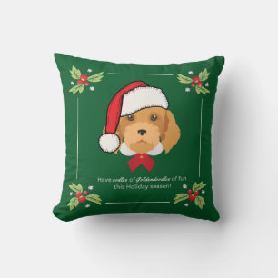 Goldendoodle Christmas Throw Pillow