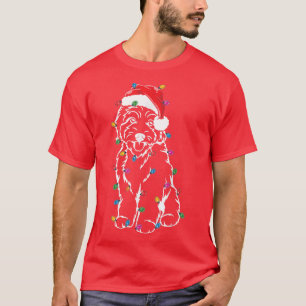 Goldendoodle Christmas Tree Lights Funny Dog Lover T-Shirt