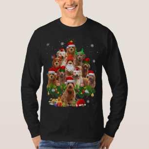 Goldendoodle Christmas Tree Lights Funny Dog Xmas T-Shirt