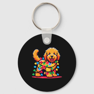 Goldendoodle Christmas Tree Xmas Lights Golden Doo Key Ring