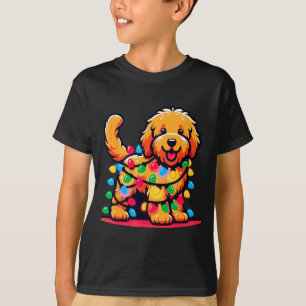Goldendoodle Christmas Tree Xmas Lights Golden Doo T-Shirt