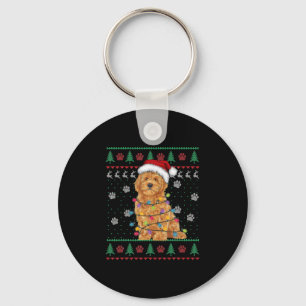 Goldendoodle Christmas Ugly Sweater Funny Dog Love Key Ring