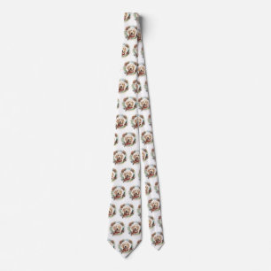 Goldendoodle Christmas Wreath Festive Pup Tie