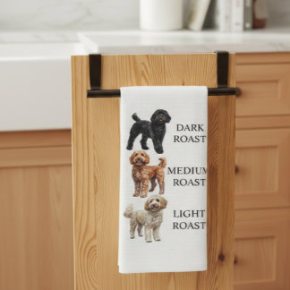 Goldendoodle Coffee Light Dark Medium Roast  Tea Towel