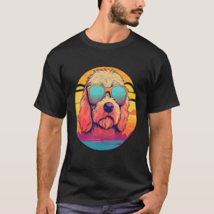 Goldendoodle Cute Colorful Golden Doodle Sunglasse T-Shirt