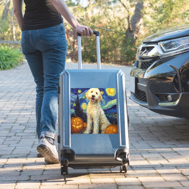 Goldendoodle Cute Dog Halloween Jack O Lantern Pum (Suitcase Insitu)