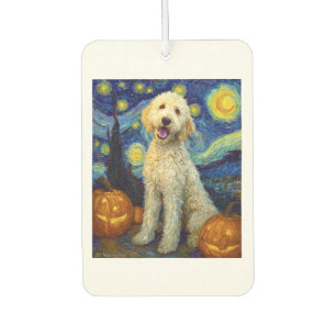 Goldendoodle Cute Dog Halloween Jack O Lantern Pum Car Air Freshener