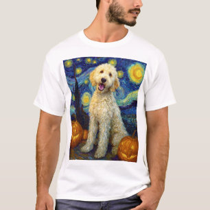 Goldendoodle Cute Dog Halloween Jack O Lantern Pum T-Shirt