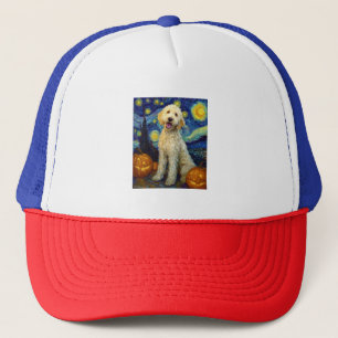 Goldendoodle Cute Dog Halloween Jack O Lantern Pum Trucker Hat