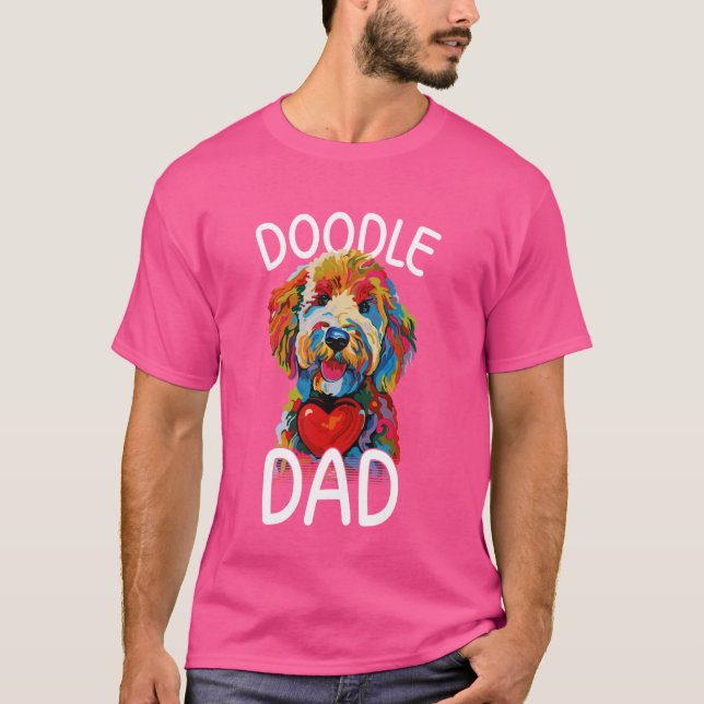 Goldendoodle Dad Design Pop Art Mens Goldendoodle  T-Shirt (Front)