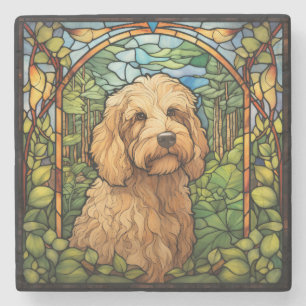Goldendoodle Dog Art Stone Coaster