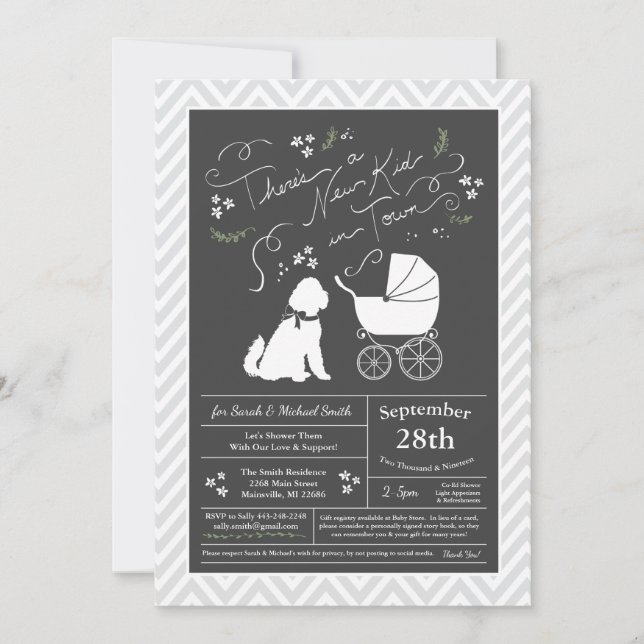 Goldendoodle Dog Baby Shower Gender Neutral Invitation (Front)