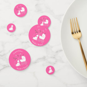 Goldendoodle Dog Baby Shower Pink Girl Confetti