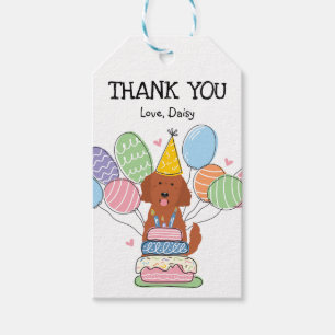 Goldendoodle Dog Birthday Party Favour Tags