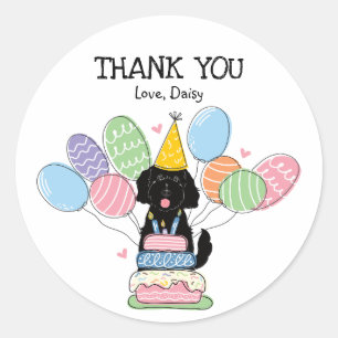 Goldendoodle Dog Birthday Party Favour Tags Sticke