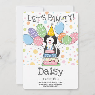 Goldendoodle Dog Birthday Party Invitation