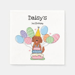 Goldendoodle Dog Birthday Party Paper Napkins