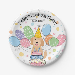 Goldendoodle Dog Birthday Party Paper Plates