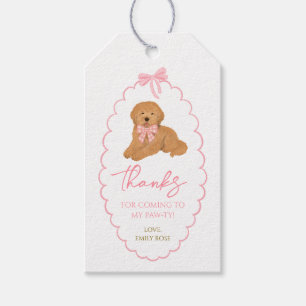 Goldendoodle Dog Birthday Pawty Pink Gift Tags