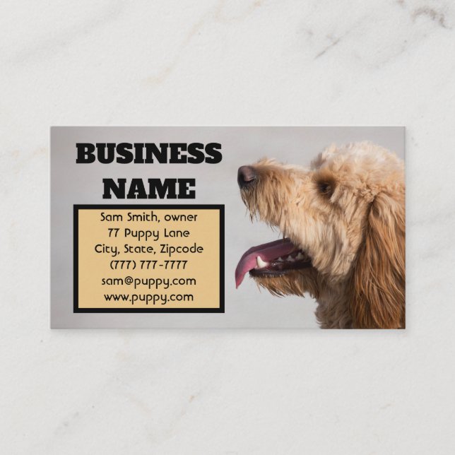 Goldendoodle Dog Business Card (Front)