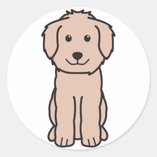 Goldendoodle Dog Cartoon Classic Round Sticker