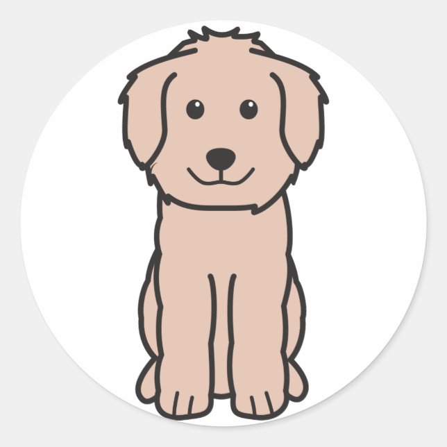 Goldendoodle Dog Cartoon Classic Round Sticker (Front)