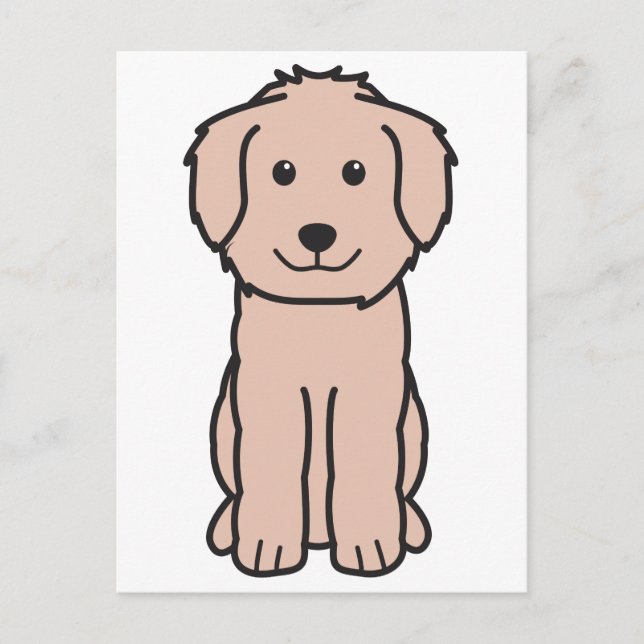 Goldendoodle Dog Cartoon Postcard (Front)