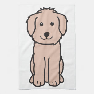 Goldendoodle Dog Cartoon Tea Towel