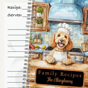 Goldendoodle Dog Chef Spiral Recipe Book