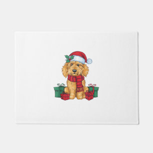 Goldendoodle Dog Christmas Celebration Santa Dog X Doormat