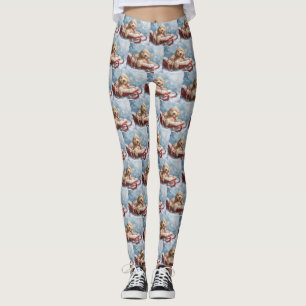 Goldendoodle Dog Christmas Festive  Leggings