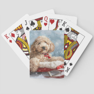 Goldendoodle Dog Christmas Festive Playing Cards