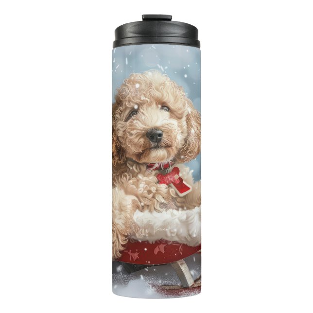 Goldendoodle Dog Christmas Festive  Thermal Tumbler (Front)