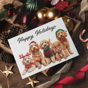 Goldendoodle Dog Christmas Holiday Card