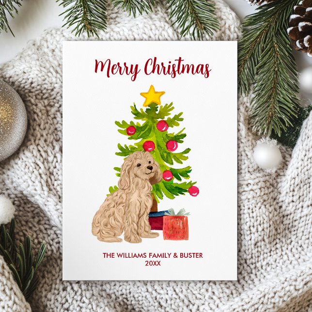 Goldendoodle Dog Christmas Holiday Card (Creator Uploaded)