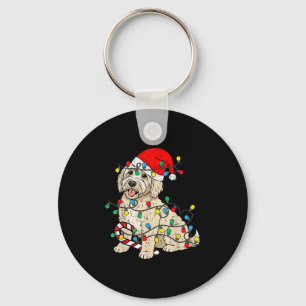 Goldendoodle Dog Christmas Lights Santa Xmas Pet D Key Ring