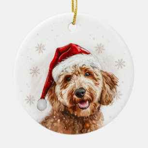 Goldendoodle Dog Christmas Personalized Ceramic Tree Decoration