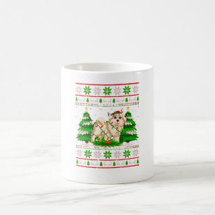 Goldendoodle Dog Christmas Tree Lights Coffee Mug