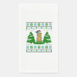 Goldendoodle Dog Christmas Tree Lights Napkin
