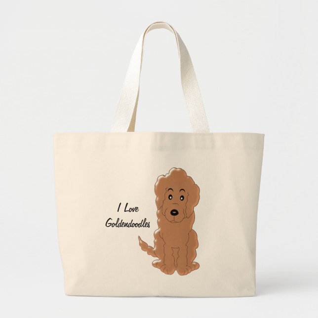 Goldendoodle Dog Design Large Tote Bag (Front)