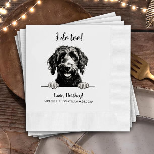 Goldendoodle Dog Drawing Personalised I Do Too  Napkin
