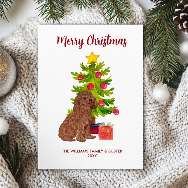Goldendoodle Dog Family Christmas Holiday Card (Creator Uploaded)