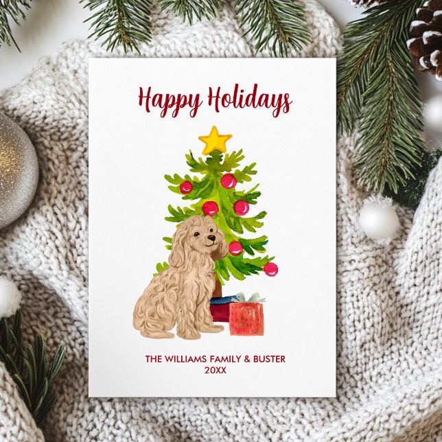 Goldendoodle Dog Family Christmas Holiday Card (Creator Uploaded)