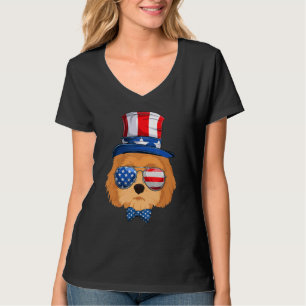 Goldendoodle Dog Fourth 4th Of July Patriotic Us F T-Shirt