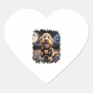 Goldendoodle Dog Halloween Heart Sticker