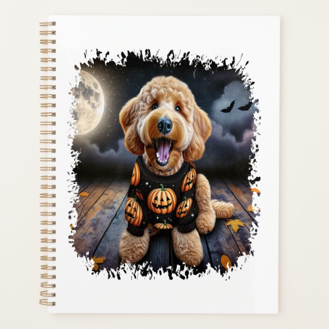 Goldendoodle Dog Halloween Planner (Front)